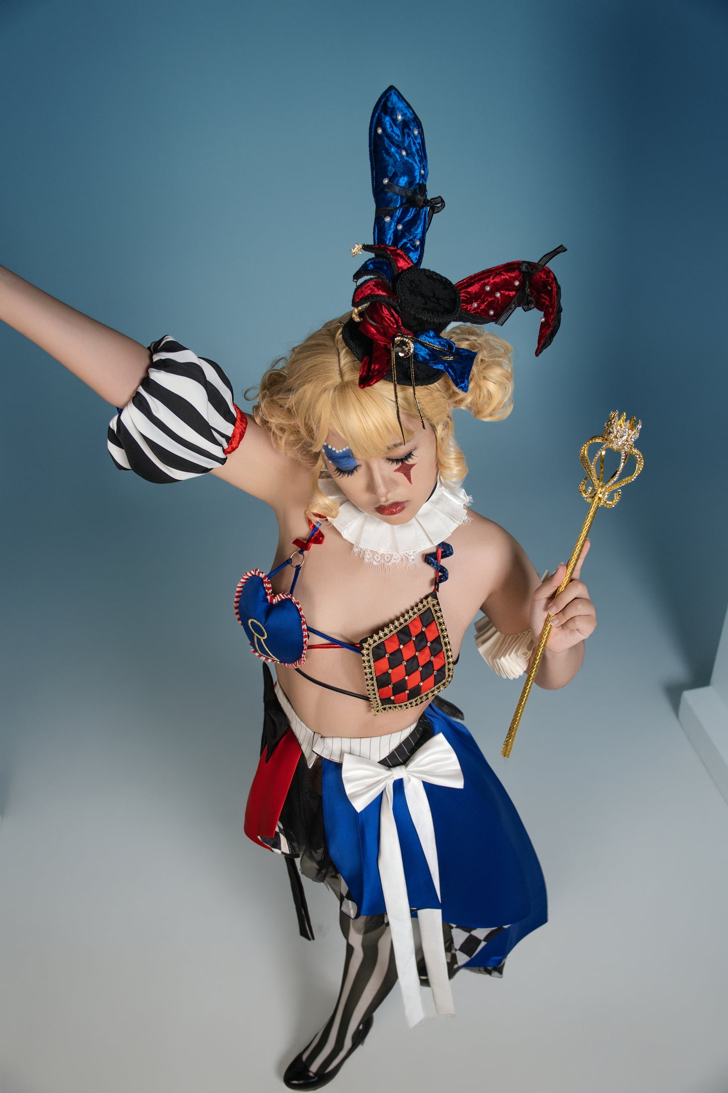 Harlequin Magician Costume Showgirl Lingerie Set