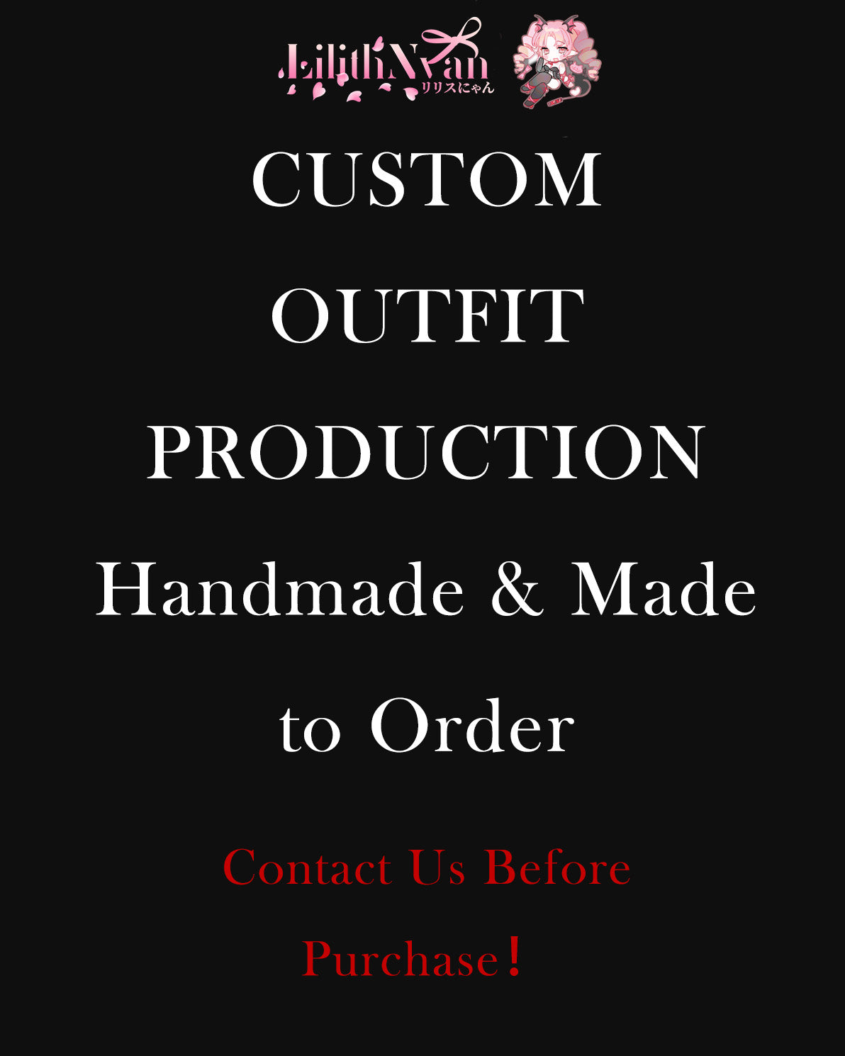 Custom Outfit Production Balance – Contact Us Before Purchase