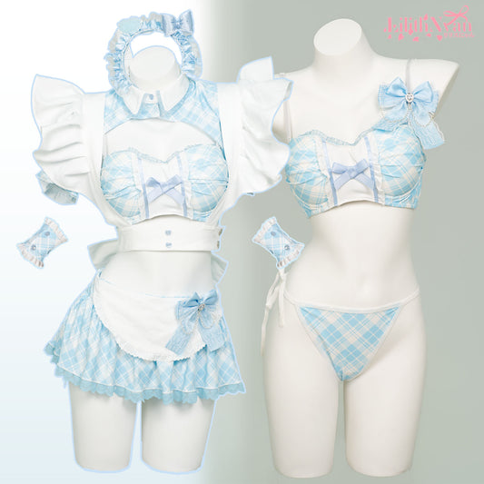 Maid Lingerie 7-Piece Set (Blue)