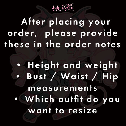 Custom Size Alteration Service （for XXS or smaller)