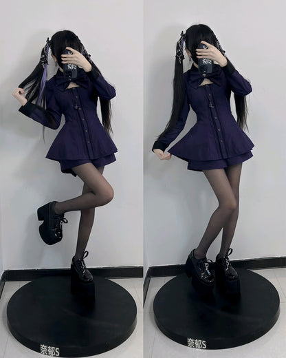 [PRE-ORDER] Jirai Kei Violet Blouse & Shorts Set – Honeyswan