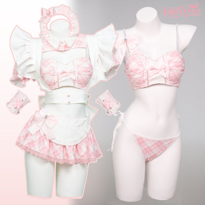 Maid Lingerie 7-Piece Set (Pink)