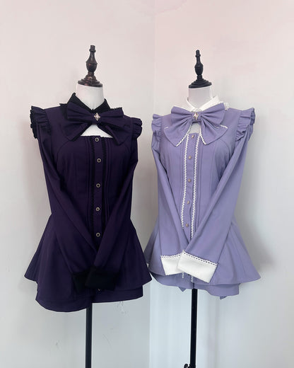 [shipped within 7 days] Jirai Kei Lavender Blouse & Shorts Set – Honeyswan